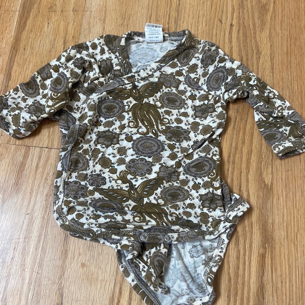 Kate Quinn Phoenix print 0-3m wrap onesie